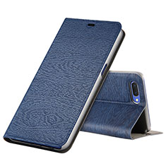 Funda de Cuero Cartera con Soporte Carcasa T01 para Oppo R15X Azul