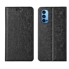 Funda de Cuero Cartera con Soporte Carcasa T01 para Oppo Reno4 5G Negro