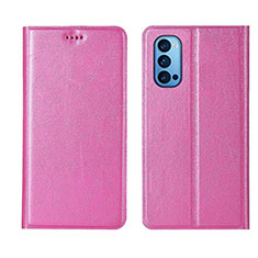 Funda de Cuero Cartera con Soporte Carcasa T01 para Oppo Reno4 5G Rosa