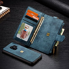 Funda de Cuero Cartera con Soporte Carcasa T01 para Samsung Galaxy S9 Azul Cielo