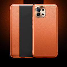 Funda de Cuero Cartera con Soporte Carcasa T01 para Xiaomi Mi 11 Lite 5G NE Naranja