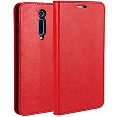 Funda de Cuero Cartera con Soporte Carcasa T01 para Xiaomi Mi 9T Rojo