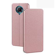 Funda de Cuero Cartera con Soporte Carcasa T01 para Xiaomi Poco F2 Pro Oro Rosa