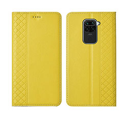 Funda de Cuero Cartera con Soporte Carcasa T01 para Xiaomi Redmi Note 9 Amarillo