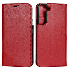 Funda de Cuero Cartera con Soporte Carcasa T01D para Samsung Galaxy S23 5G Rojo