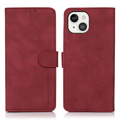 Funda de Cuero Cartera con Soporte Carcasa T02 para Apple iPhone 13 Mini Rojo