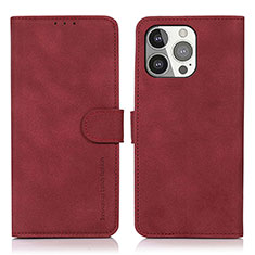 Funda de Cuero Cartera con Soporte Carcasa T02 para Apple iPhone 13 Pro Max Rojo