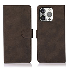 Funda de Cuero Cartera con Soporte Carcasa T02 para Apple iPhone 14 Pro Marron