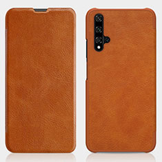 Funda de Cuero Cartera con Soporte Carcasa T02 para Huawei Honor 20 Naranja