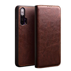 Funda de Cuero Cartera con Soporte Carcasa T02 para Huawei Honor 20 Pro Marron