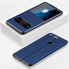 Funda de Cuero Cartera con Soporte Carcasa T02 para Huawei Honor V20 Azul