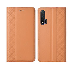 Funda de Cuero Cartera con Soporte Carcasa T02 para Huawei Nova 6 5G Naranja