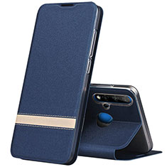 Funda de Cuero Cartera con Soporte Carcasa T02 para Huawei P20 Lite (2019) Azul