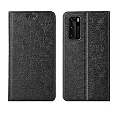 Funda de Cuero Cartera con Soporte Carcasa T02 para Huawei P40 Negro