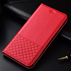 Funda de Cuero Cartera con Soporte Carcasa T02 para OnePlus 7T Pro Rojo