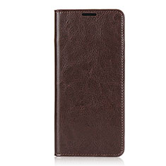 Funda de Cuero Cartera con Soporte Carcasa T02 para Oppo Reno3 Pro Marron