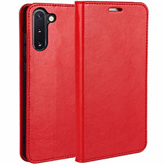 Funda de Cuero Cartera con Soporte Carcasa T02 para Samsung Galaxy Note 10 5G Rojo