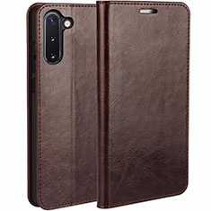 Funda de Cuero Cartera con Soporte Carcasa T02 para Samsung Galaxy Note 10 Marron