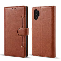 Funda de Cuero Cartera con Soporte Carcasa T02 para Samsung Galaxy Note 10 Plus 5G Marron