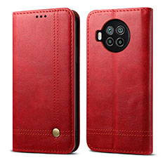 Funda de Cuero Cartera con Soporte Carcasa T02 para Xiaomi Mi 10i 5G Rojo