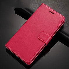 Funda de Cuero Cartera con Soporte Carcasa T02 para Xiaomi Redmi Note 8 (2021) Rosa Roja