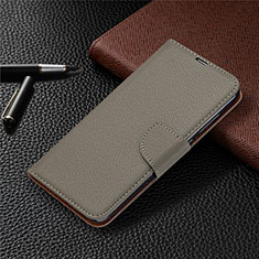 Funda de Cuero Cartera con Soporte Carcasa T02 para Xiaomi Redmi Note 9 Gris