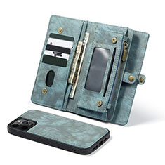 Funda de Cuero Cartera con Soporte Carcasa T03 para Apple iPhone 12 Pro Cian