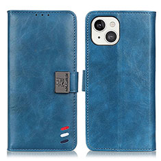 Funda de Cuero Cartera con Soporte Carcasa T03 para Apple iPhone 15 Azul