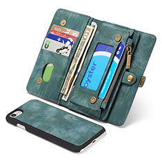 Funda de Cuero Cartera con Soporte Carcasa T03 para Apple iPhone 7 Verde