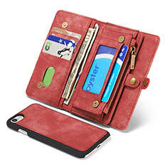 Funda de Cuero Cartera con Soporte Carcasa T03 para Apple iPhone SE3 ((2022)) Rojo