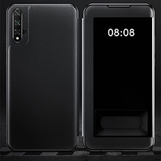 Funda de Cuero Cartera con Soporte Carcasa T03 para Huawei Honor 20 Negro