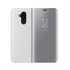 Funda de Cuero Cartera con Soporte Carcasa T03 para Huawei Mate 20 Lite Plata