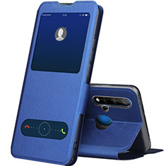 Funda de Cuero Cartera con Soporte Carcasa T03 para Huawei P20 Lite (2019) Azul