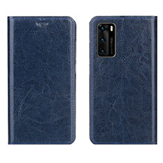 Funda de Cuero Cartera con Soporte Carcasa T03 para Huawei P40 Azul