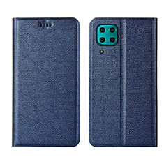 Funda de Cuero Cartera con Soporte Carcasa T03 para Huawei P40 Lite Azul