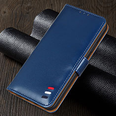 Funda de Cuero Cartera con Soporte Carcasa T03 para Oppo A52 Azul