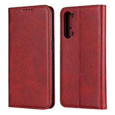 Funda de Cuero Cartera con Soporte Carcasa T03 para Oppo Find X2 Lite Rojo