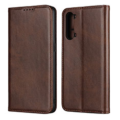 Funda de Cuero Cartera con Soporte Carcasa T03 para Oppo K7 5G Marron