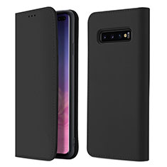 Funda de Cuero Cartera con Soporte Carcasa T03 para Samsung Galaxy S10 Plus Negro