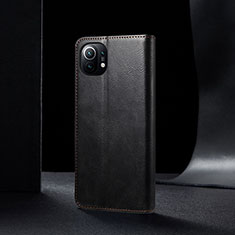 Funda de Cuero Cartera con Soporte Carcasa T03 para Xiaomi Mi 11 Lite 4G Negro