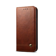 Funda de Cuero Cartera con Soporte Carcasa T03 para Xiaomi Redmi 9i Marron