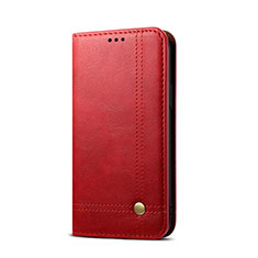 Funda de Cuero Cartera con Soporte Carcasa T03 para Xiaomi Redmi 9i Rojo