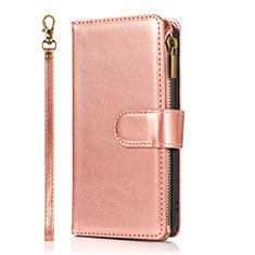 Funda de Cuero Cartera con Soporte Carcasa T04 para Apple iPhone 12 Oro Rosa