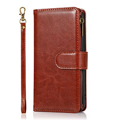 Funda de Cuero Cartera con Soporte Carcasa T04 para Apple iPhone 12 Pro Marron