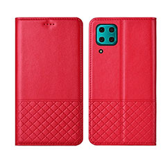 Funda de Cuero Cartera con Soporte Carcasa T04 para Huawei Nova 6 SE Rojo