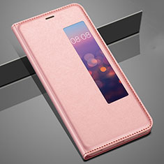 Funda de Cuero Cartera con Soporte Carcasa T04 para Huawei P20 Oro Rosa