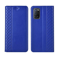 Funda de Cuero Cartera con Soporte Carcasa T04 para Oppo A72 Azul