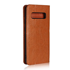 Funda de Cuero Cartera con Soporte Carcasa T04 para Samsung Galaxy S10 5G Naranja