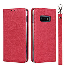 Funda de Cuero Cartera con Soporte Carcasa T04 para Samsung Galaxy S10e Rojo