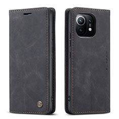 Funda de Cuero Cartera con Soporte Carcasa T04 para Xiaomi Mi 11 Lite 5G NE Negro